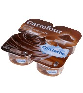 Natillas Sabor Chocolate Con Leche - Sin Gluten Carrefour Pack De 4x130 G.