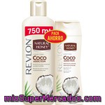 Natural Honey Gel De Baño De Aceite De Coco Bote 750 Ml + Loción Corporal Coco Hidratación Profunda