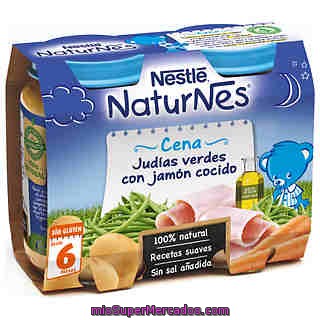 Naturnes Cena Judías Con Jamón Nestlé, Pack 2x100 G