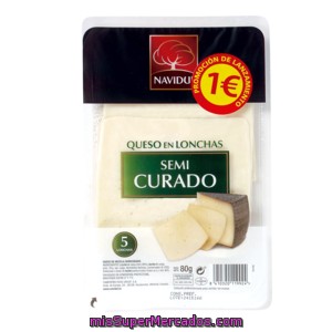 Navidul Queso Semicurado Lonchas Envase 80 Gr