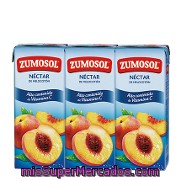 Néctar De Melocotón 100% Sabor Sin Azúcar Zumosol Pack 3x200 Ml.