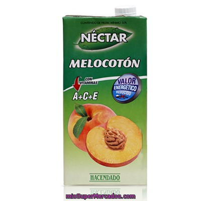 Nectar Melocoton (con Valor Energetico Reducido), Hacendado, Brick 1 L