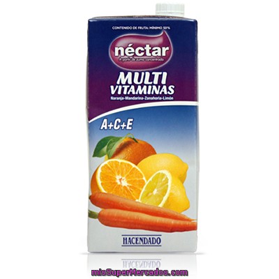 Nectar Multivitaminas, Hacendado, Brick 1 L