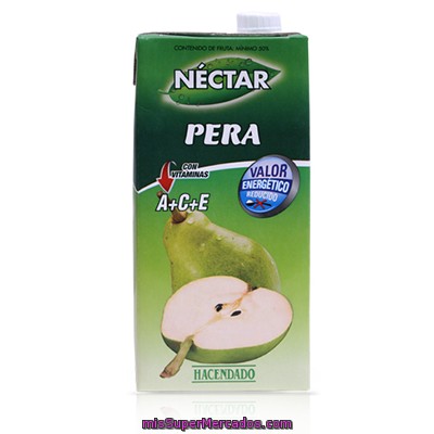 Nectar Pera (con Valor Energetico Reducido), Hacendado, Brick 1 L
