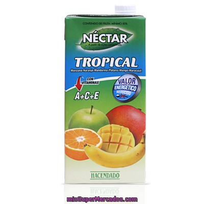 Nectar Tropical (con Valor Energetico Reducido), Hacendado, Brick 1 L