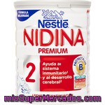 Nestle Nidina Premium 2 Leche De Continuación En Polvo Con Vitaminas Y Hierro Desde Los 6 Meses Envase 800 G