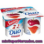 Nestle Sveltesse Duo Yogur Desnatado 0% Con Trozos De Fresa Y Cereza Pack 4 Unidades 125 G