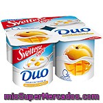 Nestle Sveltesse Duo Yogur Desnatado 0% Con Trozos De Melocotón Y Mango Pack 4 Unidades 125 G