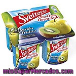 Nestle Sveltesse Yogur Desnatado 0% Selección De Frutas Con Manzana Y Kiwi Pack 4 Unidades 125 G
