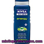 Nivea For Men Gel De Baño Energy Body & Hair Frasco 500 Ml