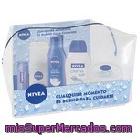 Nivea Pack Viaje Con Loción Corporal Nutritiva Frasco 75 Ml + Crema Cara Y Cuerpo Tarro 50 Ml + Gel De Baño Creme Soft Frasco 50 Ml + Desodorante Invisible 35 Ml + Liposan