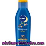 Nivea Sun Leche Solar Para Niños Fp-50+ Muy Resistente Al Agua Frasco 200 Ml