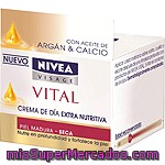 Nivea Visage Vital Crema De Día Extra Nutritiva Con Aceite De Argán & Calcio Para Piel Madura Y Seca Tarro 50 Ml