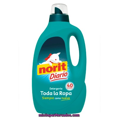 Norit Diario Detergente Máquina Líquido Concentrado Para Toda La Ropa Botella 40 Dosis