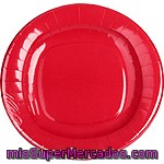 Nv Corporacion Plato Color Rojo 23 Cm Paquete 8 Unidades