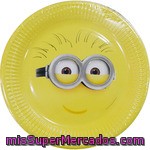 Nv Corporacion Plato Decorado Minions 22 Cm Paquete 8 Unidades