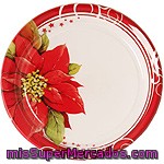 Nv Corporacion Plato Estella Di Natale Rojo 22 Cm Paquete 8 Unidades