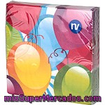 Nv Corporacion Servilletas Decorado Globos 33x33 Cm Paquete 20 Unidades