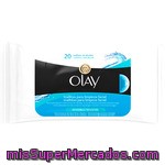 Olay Toallitas Para Limpieza Facial Con Extracto De Aloe Vera Y Pepino Sin Alcohol Envase 20 Unidades Para Piel Sensible