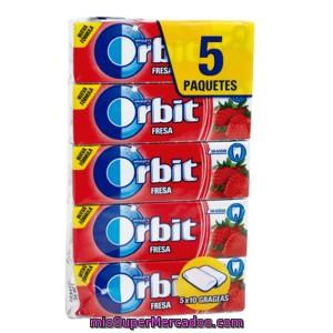 Orbit Chicle Grajeas Fresa ácida Paquete P5