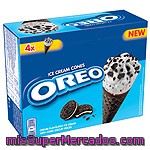 Oreo Conos De Chocolate Y Nata Con Trozos De Galleta 4 Unidades Estuche 440 Ml