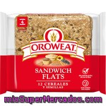 Oroweat Sandwich Flats Pan Para Sandwich 12 Cereales Y Semillas Grano Completo 4 Unidades Bolsa 180 G