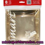 P&h Plato Cuadrado Oro 18x18 Paquete 8 Unidades