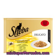 Pack Comida Para Gato Delicato Selección De Aves Pack 4 X 85 Gr.