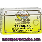 Paco Sardinillas En Aceite De Oliva 16-18 Piezas Lata 85 G Neto Escurrido