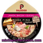 Palacios Pizza Masa Fina Y Crujiente Con Jamón, Bacon Y Queso Envase 360 G