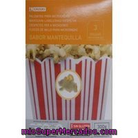 Palomitas Con Mantequilla Para Microondas Eroski, Pack 3x100 G