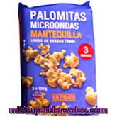Palomitas Microondas Mantequilla, Hacendado, Pack 3 X 100 G - 300 G