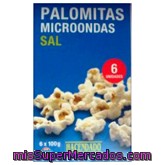 Palomitas Microondas Saladas, Hacendado, Pack 6 X 100 G - 600 G
