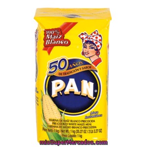 Pan Harina 100% Maiz Blanco Paquete 1kg