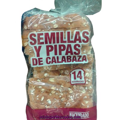 Pan Molde Con Semillas Y Pipas De Calabaza, Hacendado, Paquete 580 G
