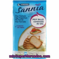 Pan Tostado Bajo En Sal Eroski Sannia, 30 Reban., Paquete 270 G