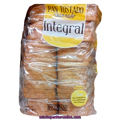 Pan Tostado Integral, Hacendado, Paquete 550 G