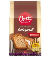 Pan Tostado Integral Ortiz Pack De 30x9 G.