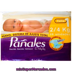 Pañal 2 A 4 Kg Talla 1 (mas Fino), Deliplus, Paquete 28 U