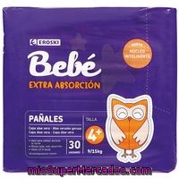 Pañal Aloe Absor. Extra Talla 4+ Eroski Bebé, Paquete 30 Unid.