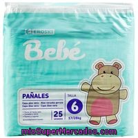 Pañal Aloe Vera Talla 6 Eroski Bebé, Paquete 25 Unid.