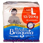 Pañal Braguita 13 A 20 Kg Talla L, Deliplus, Paquete 26 U