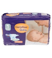 Pañal Con Elástico T1 De 2-5 Kg. Carrefour Baby 28 Ud.