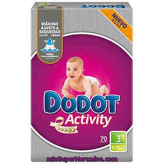 Pañal T3 (5-10 Kg.) Dodot-activity 70 Ud.