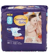 Pañal T3 De 4 A 9 Kg. Midi Carrefour Baby 38 Ud.