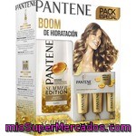 Pantene Pro-v Pack Boom De Hidratación Con Champú Hidratación Instantánea Summer Edition Frasco 360 Ml Contra La Sequedad Extrema Del Verano + Ampollas Rescate 1 Minuto 45 Ml