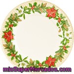 Pap Star Plato Joyful Decorado Navidad 23 Cm Paquete 10 Unidades