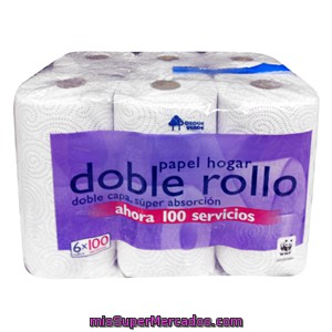 Papel Cocina Decorado Doble Capa Doble Rollo, Bosque Verde, Paquete 6 U