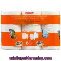 Papel De Cocina Compacto Decorado Eroski, Paquete 6=12 Rollos