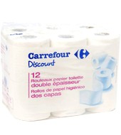 Papel Higiénico 2 Capas Carrefour Discount 12 Rollos.